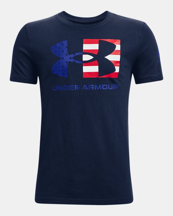 Boys' UA Freedom Flag Short Sleeve T-Shirt, Blue, pdpMainDesktop image number 0